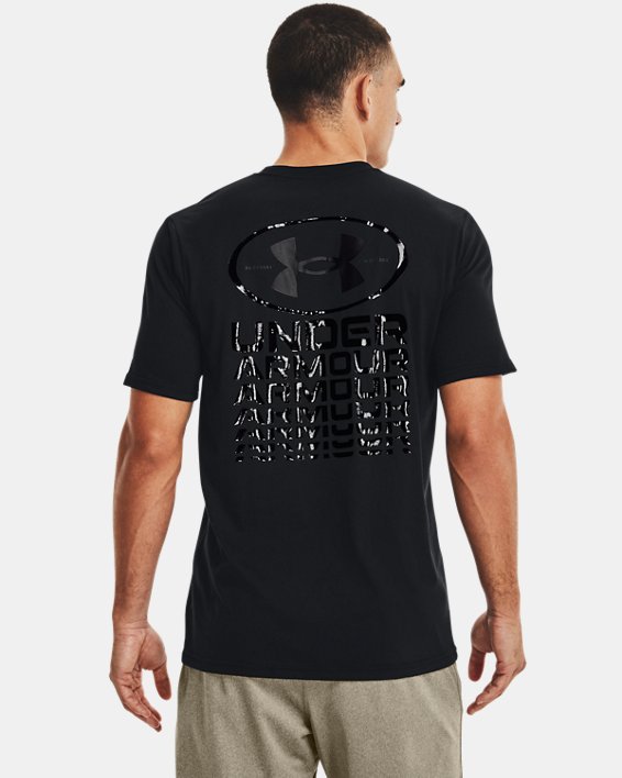 Men's UA Armour Repeat Short Sleeve in Black image number 1